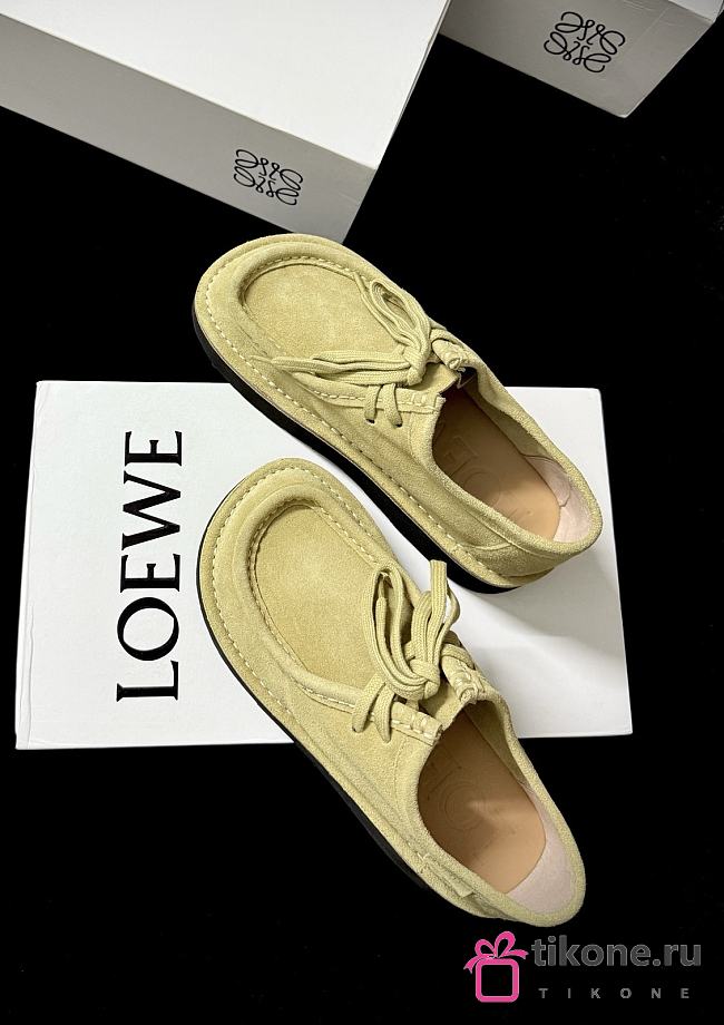 Loewe Faro Lace-up in Suede Calfskin Sahara - 1