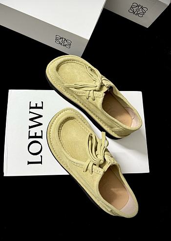 Loewe Faro Lace-up in Suede Calfskin Sahara