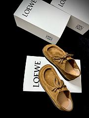 Loewe Faro Lace-up in Suede Calfskin Brown - 3