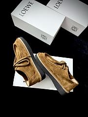 Loewe Faro Lace-up in Suede Calfskin Brown - 4