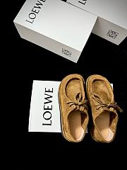 Loewe Faro Lace-up in Suede Calfskin Brown - 5