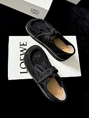 Loewe Faro Lace-up in Suede Calfskin Black - 1