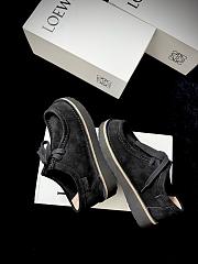 Loewe Faro Lace-up in Suede Calfskin Black - 2
