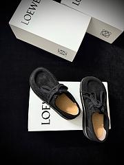 Loewe Faro Lace-up in Suede Calfskin Black - 4