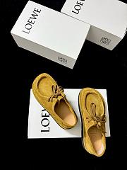 Loewe Faro Lace-up in Suede Calfskin Sahara Yellow - 4