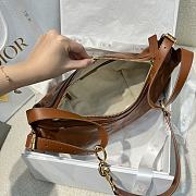 Dior Small D Journey Bag in Crinkled Calfskin Brown Flat Macrocannage - 25.5x14.5x14cm - 4