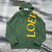 Loewe Relaxed Fit Hoodie in Cotton Green  - 5