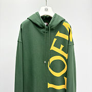 Loewe Relaxed Fit Hoodie in Cotton Green  - 2