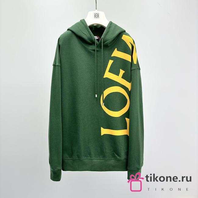 Loewe Relaxed Fit Hoodie in Cotton Green  - 1