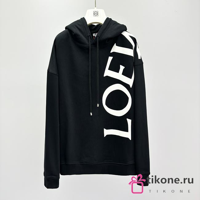Loewe Relaxed Fit Hoodie in Cotton Black - 1
