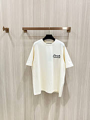 Gucci T-shirt With Embroidered Flocked Letters Beige  - 1