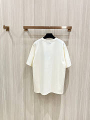 Gucci T-shirt With Embroidered Flocked Letters Beige  - 3