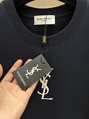 YSL T-Shirt Large Letter Logo Printed Navy Blue - 5