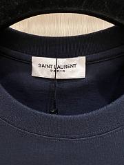 YSL T-Shirt Large Letter Logo Printed Navy Blue - 3