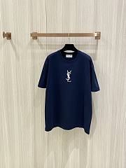 YSL T-Shirt Large Letter Logo Printed Navy Blue - 2
