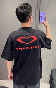 Balenciaga T-Shirt Valentine's Day Limited Edition Heart Multi-Technique Blacl/ White - 6