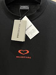 Balenciaga T-Shirt Valentine's Day Limited Edition Heart Multi-Technique Blacl/ White - 4