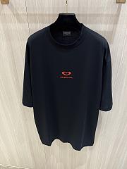 Balenciaga T-Shirt Valentine's Day Limited Edition Heart Multi-Technique Blacl/ White - 2