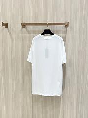 Dior CD T-Shirt with Double-Stitch Collar and Shimmering Silver Lettering White - 6