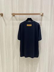 LV T-Shirt Large “LV” Floral Logo Pure Cotton Black - 3