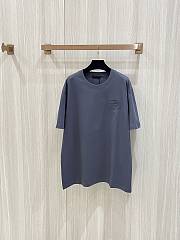 Prada T-Shirt Classic Triangle Embossed Logo in Slate Gray - 5