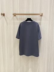 Prada T-Shirt Classic Triangle Embossed Logo in Slate Gray - 2