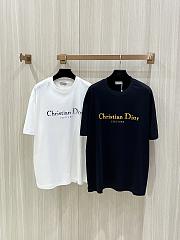 Dior T-Shirt Classic Letter Logo Vintage-Washed Print Black/ White - 1