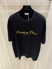Dior T-Shirt Classic Letter Logo Vintage-Washed Print Black/ White - 4