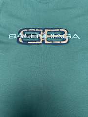 Balenciaga T-Shirt BB Icon Stencil Jersey Knit High-end Version in Green  - 4