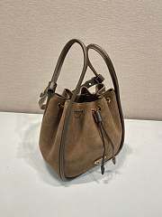 Prada Darling Suede Mini Bucket Bag Brown 1BE087 - 22x21x10.5cm - 3