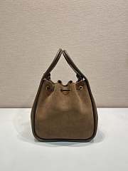 Prada Darling Suede Mini Bucket Bag Brown 1BE087 - 22x21x10.5cm - 2
