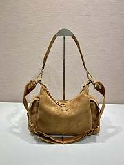 Prada Explore Suede Bag Brown 1BC264 - 32x22x11.5cm - 1