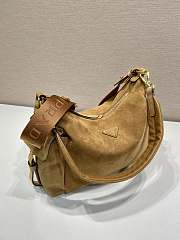 Prada Explore Suede Bag Brown 1BC264 - 32x22x11.5cm - 3