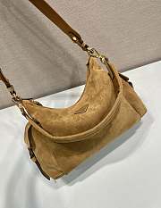 Prada Explore Suede Bag Brown 1BC264 - 32x22x11.5cm - 2