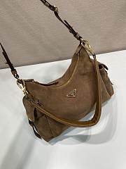 Prada Explore Suede Bag Dark Brown 1BC264 - 32x22x11.5cm - 5