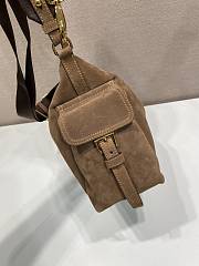 Prada Explore Suede Bag Dark Brown 1BC264 - 32x22x11.5cm - 4