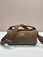 Prada Nappa Suede Shoulder Bag 2VH188 Brown - 24x11x11cm - 1