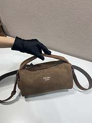 Prada Nappa Suede Shoulder Bag 2VH188 Brown - 24x11x11cm - 5