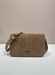 Prada Suede Shoulder Bag Brown 2VD073 - 30x20x11cm - 1