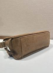 Prada Suede Shoulder Bag Brown 2VD073 - 30x20x11cm - 6