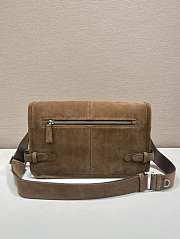 Prada Suede Shoulder Bag Brown 2VD073 - 30x20x11cm - 2
