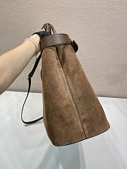 Prada Large Buckle Suede Bag With Belt Brown 1BG126 - 37.5x27.5x14cm - 2