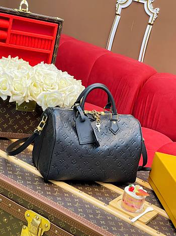 LV Speedy Soft 30 Monogram Empreinte Leather Black M47186 - 30x21x17cm