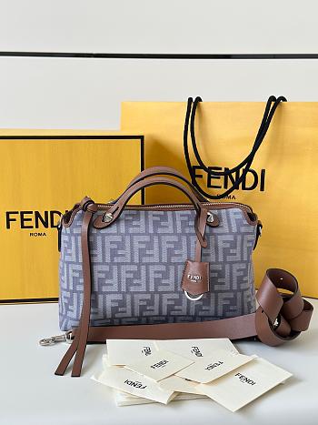 By The Way Soft Medium Blue Denim Effect FF Jacquard Mini Bag - 29x13x17cm
