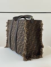Fendi Summer Tote Fabric Brown - 37x29x16cm - 4