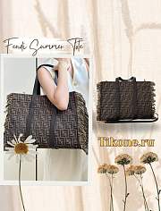Fendi Summer Tote Fabric Brown - 37x29x16cm - 1