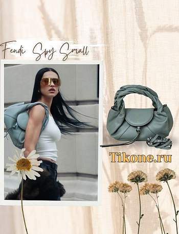 Fendi Spy Small Matcha Green Leather Bag - 32x12x18cm