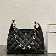Chanel Hobo Bag Shiny Lambskin & Gold Tone Metal Black - 24x26x9.5cm - 2