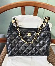 Chanel Hobo Bag Shiny Lambskin & Gold Tone Metal Black - 24x26x9.5cm - 5
