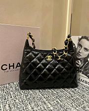 Chanel Hobo Bag Shiny Lambskin & Gold Tone Metal Black - 24x26x9.5cm - 6
